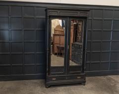 19thC Large French Ebonised Mirrored Armoire - 2013657