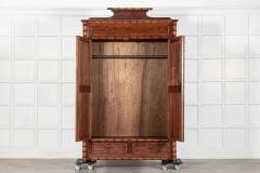 19thC Large French Pine Faux Bamboo Wardrobe - 4420153