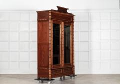 19thC Large French Pine Faux Bamboo Wardrobe - 4420154