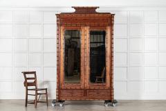 19thC Large French Pine Faux Bamboo Wardrobe - 4420155