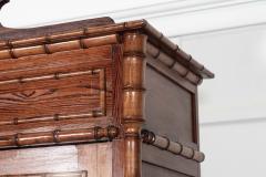 19thC Large French Pine Faux Bamboo Wardrobe - 4420173