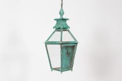 19thC Large French Verdigris Copper Lantern - 2052036