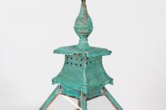 19thC Large French Verdigris Copper Lantern - 2052042