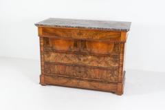 19thC Large French Walnut Marble Top Commode - 2024674