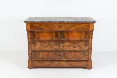 19thC Large French Walnut Marble Top Commode - 2024675