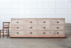 19thC Monumental Dry Scraped French Bank of Pine Drawers - 2843914