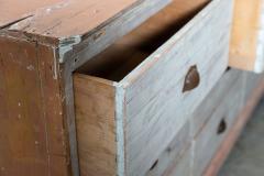 19thC Monumental Dry Scraped French Bank of Pine Drawers - 2843922