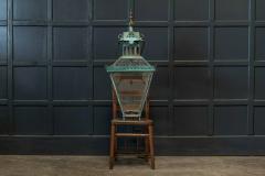 19thC Oversized English George Bray Gothic Verdigris Lantern - 1989173