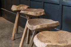 19thC Primitive Elm Milking Stools - 2013673