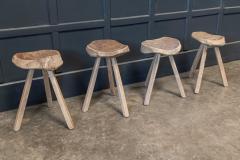 19thC Primitive Elm Milking Stools - 2013675