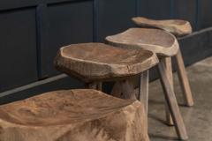 19thC Primitive Elm Milking Stools - 2013677