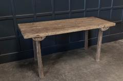 19thC Primitive Elm Pine Butchers Work Table - 2013633