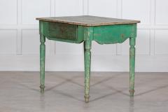 19thC Scandinavian Green Painted Table Desk - 2781539