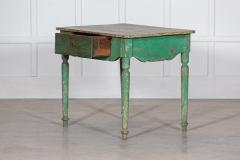 19thC Scandinavian Green Painted Table Desk - 2781540