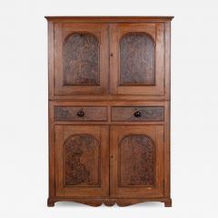 19thC Scottish Grained Arched Pine Housekeepers Cupboard - 2863575