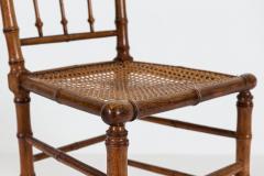 19thC Set of 4 French Faux Bamboo Rattan Chairs - 2024603