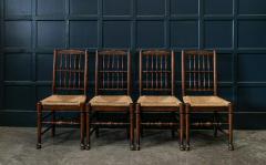 19thC Set of 6 Oak Rush Dining Chairs - 1946476