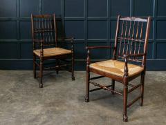 19thC Set of 6 Oak Rush Dining Chairs - 1946477