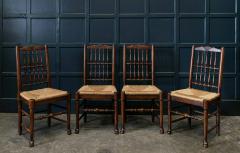 19thC Set of 6 Oak Rush Dining Chairs - 1946479