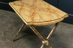 19thC Simulated Marble Glass Faux Bamboo Side Table - 1946680