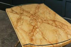 19thC Simulated Marble Glass Faux Bamboo Side Table - 1946685