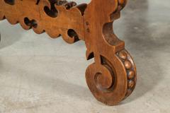 19thC Spanish Fruitwood Inlaid Trestle Table - 3438338