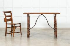 19thC Spanish Fruitwood Inlaid Trestle Table - 3438341