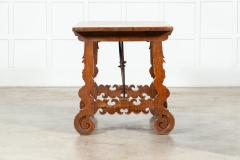 19thC Spanish Fruitwood Inlaid Trestle Table - 3438346