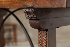 19thC Spanish Fruitwood Inlaid Trestle Table - 3438348