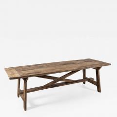 19thC Spanish Rustic Oak Bleached Farmhouse Table - 2082397