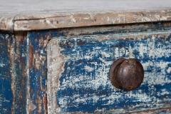 19thC Welsh Blue Painted Vernacular Side Table - 2781496