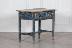 19thC Welsh Blue Painted Vernacular Side Table - 2781498