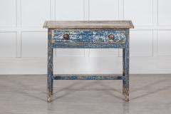 19thC Welsh Blue Painted Vernacular Side Table - 2781499