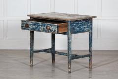 19thC Welsh Blue Painted Vernacular Side Table - 2781501