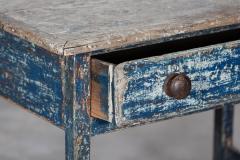 19thC Welsh Blue Painted Vernacular Side Table - 2781504