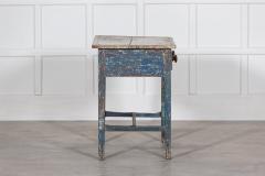 19thC Welsh Blue Painted Vernacular Side Table - 2781506