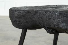 19thc French Ebonised Provincial Elm Chopping Block Table - 3547203