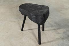 19thc French Ebonised Provincial Elm Chopping Block Table - 3547206