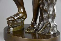 19thc Grand Tour Classical bronze of The Dancing Faun stamped Duchemin - 4756923