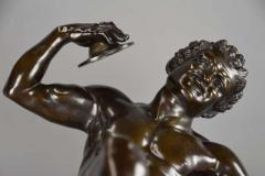 19thc Grand Tour Classical bronze of The Dancing Faun stamped Duchemin - 4756924