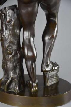 19thc Grand Tour Classical bronze of The Dancing Faun stamped Duchemin - 4756926