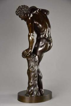 19thc Grand Tour Classical bronze of The Dancing Faun stamped Duchemin - 4756929