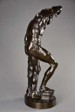 19thc Grand Tour Classical bronze of The Dancing Faun stamped Duchemin - 4756930