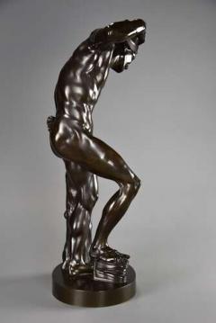 19thc Grand Tour Classical bronze of The Dancing Faun stamped Duchemin - 4756931