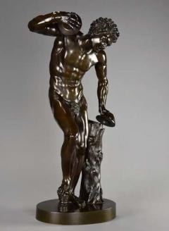 19thc Grand Tour Classical bronze of The Dancing Faun stamped Duchemin - 4756932