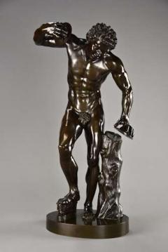 19thc Grand Tour Classical bronze of The Dancing Faun stamped Duchemin - 4756933