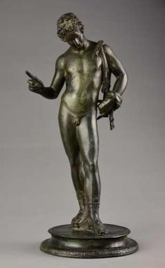 19thc Grand Tour Neapolitan bronze of Narcissus or Bacchus - 4752860