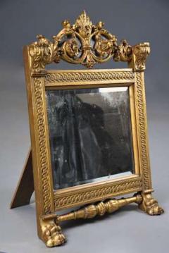 19thc Italian carved giltwood table mirror in the Renaissance style - 4806241