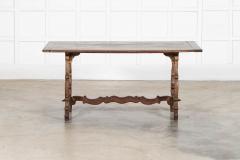 19thc Spanish Oak Trestle Table - 4470136