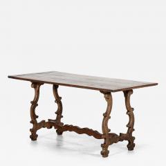 19thc Spanish Oak Trestle Table - 4470146